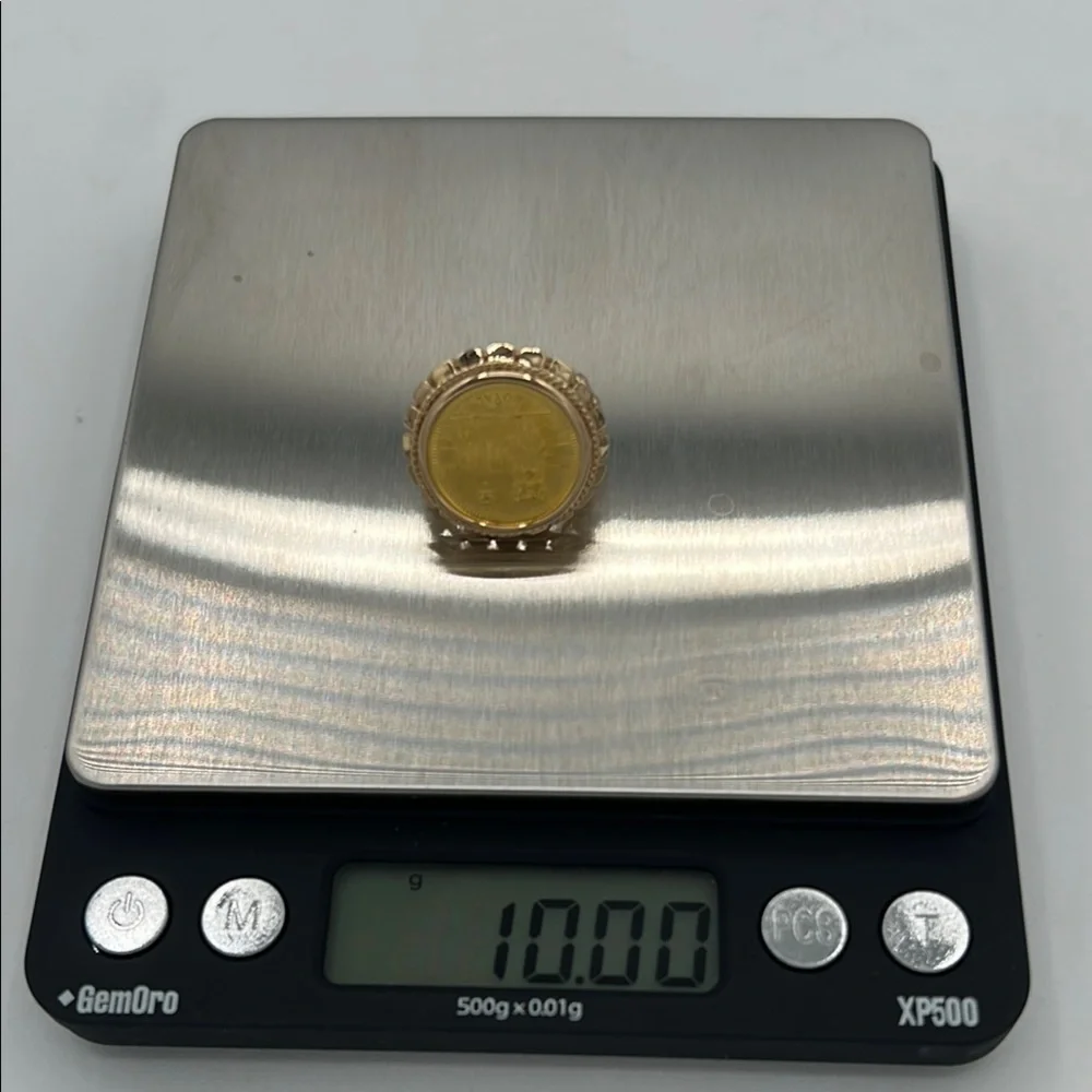 C146 1997 1/10 oz Yorkie .9999 Fine Gold Coin Ring – Set in Solid 14K sz 5.75 - Picture 12 of 12